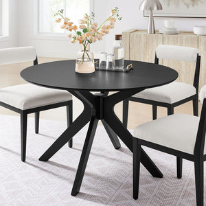 Modway Furniture Crossroads 47" Round Wood Dining Table - Modern Ash Finish, Stylish Centerpiece for Any Space Black EEI-3847-BLK