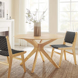 Modway Furniture Crossroads 47" Round Wood Dining Table Oak 47 x 47 x 29