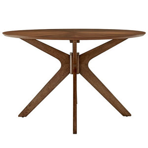 Modway Furniture Crossroads 47" Round Wood Dining Table - Modern Ash Finish, Stylish Centerpiece for Any Space Walnut EEI-3847-WAL