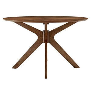 Modway Furniture Crossroads 47" Round Wood Dining Table - Modern Ash Finish, Stylish Centerpiece for Any Space Walnut EEI-3847-WAL