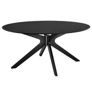 Modway Furniture Crossroads 63" Oval Wood Dining Table - Modern Design for Memorable Gatherings and Family Meals Black EEI-3848-BLK
