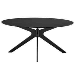 Modway Furniture Crossroads 63" Oval Wood Dining Table - Modern Design for Memorable Gatherings and Family Meals Black EEI-3848-BLK