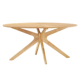 Modway Furniture Crossroads 63" Oval Wood Dining Table Oak 43.5 x 63 x 29