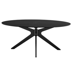 Modway Furniture Crossroads 71" Oval Wood Dining Table - Stylish Centerpiece for Modern Dining Spaces & Gatherings Black EEI-3849-BLK