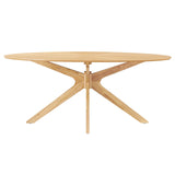 Modway Furniture Crossroads 71" Oval Wood Dining Table Oak 43.5 x 71 x 29
