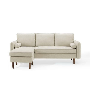 Modway Furniture Revive Upholstered Sectional Sofa with Built-In Ottoman for Modern Comfort and Versatile Layouts Beige EEI-3867-BEI