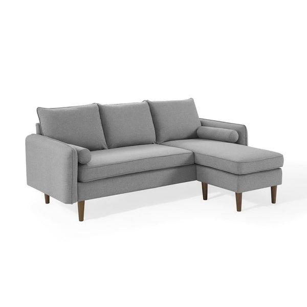 Modway Furniture Revive Upholstered Sectional Sofa with Built-In Ottoman for Modern Comfort and Versatile Layouts Light Gray EEI-3867-LGR