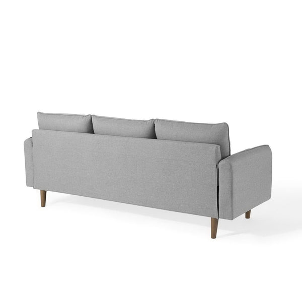 Modway Furniture Revive Upholstered Sectional Sofa with Built-In Ottoman for Modern Comfort and Versatile Layouts Light Gray EEI-3867-LGR
