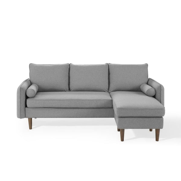 Modway Furniture Revive Upholstered Sectional Sofa with Built-In Ottoman for Modern Comfort and Versatile Layouts Light Gray EEI-3867-LGR