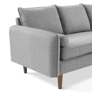 Modway Furniture Revive Upholstered Sectional Sofa with Built-In Ottoman for Modern Comfort and Versatile Layouts Light Gray EEI-3867-LGR