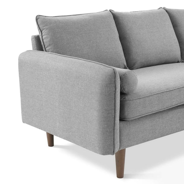 Modway Furniture Revive Upholstered Sectional Sofa with Built-In Ottoman for Modern Comfort and Versatile Layouts Light Gray EEI-3867-LGR