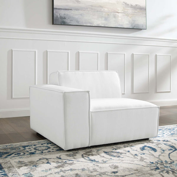Modway Furniture Restore Upholstered Left-Arm Sectional Sofa Chair - Stylish Comfort for Modular Living Spaces White EEI-3869-WHI