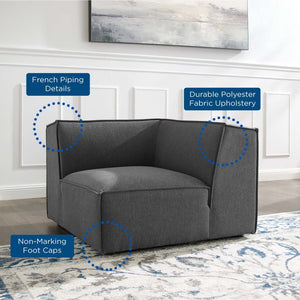 Modway Furniture Restore Modular Corner Chair by Modway - Charcoal Upholstery, Minimalist Design, Supreme Comfort EEI-3871-CHA