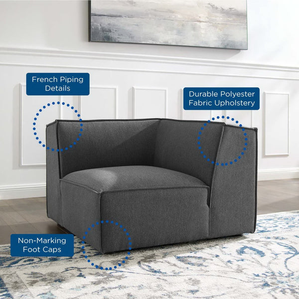 Modway Furniture Restore Modular Corner Chair by Modway - Charcoal Upholstery, Minimalist Design, Supreme Comfort EEI-3871-CHA