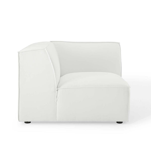 Modway Furniture Restore Modular Corner Chair with Pocket Coil Foam Seating and French Piping Detail EEI-3871-WHI