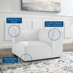 Modway Furniture Restore Modular Corner Chair with Pocket Coil Foam Seating and French Piping Detail EEI-3871-WHI