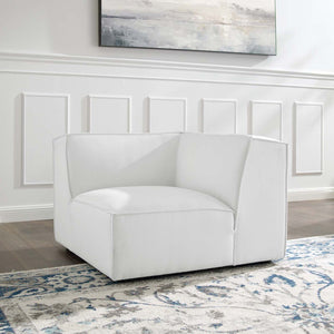 Modway Furniture Restore Modular Corner Chair with Pocket Coil Foam Seating and French Piping Detail EEI-3871-WHI