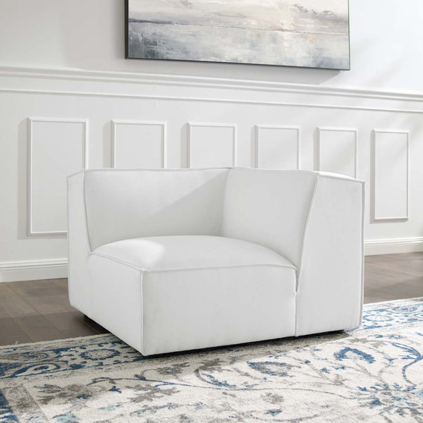 Modway Furniture Restore Modular Corner Chair with Pocket Coil Foam Seating and French Piping Detail EEI-3871-WHI