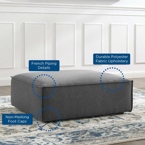 Modway Furniture Restore Ottoman - Versatile Centerpiece for Living Rooms with Plush Comfort and Modular Flexibility Charcoal EEI-3873-CHA