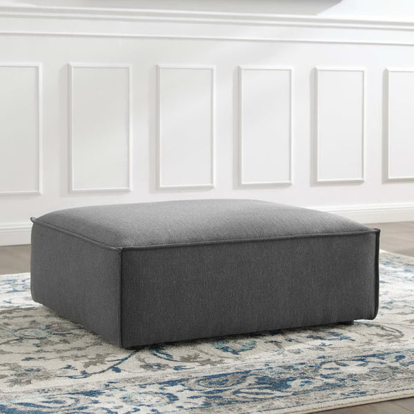 Modway Furniture Restore Ottoman - Versatile Centerpiece for Living Rooms with Plush Comfort and Modular Flexibility Charcoal EEI-3873-CHA