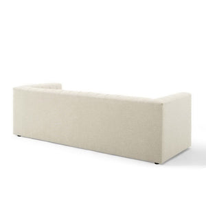 Modway Furniture Reflection Channel Tufted Sofa – Mid-Century Modern Beige Upholstered Fabric for Stylish Comfort EEI-3881-BEI