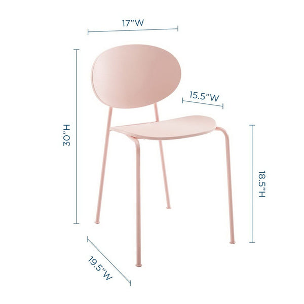 Modway Furniture Palette Mid-Century Dining Side Chair Set of 2 – Pink, Ergonomic, Stackable & Stylish Design EEI-3902-PNK