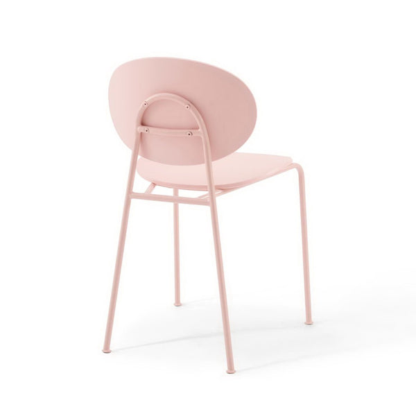 Modway Furniture Palette Mid-Century Dining Side Chair Set of 2 – Pink, Ergonomic, Stackable & Stylish Design EEI-3902-PNK