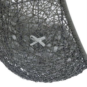 Modway Furniture Hide Outdoor Patio Swing Chair with Stand, Sunbrella® Cushion – Durable, Stylish All-Weather Design Gray Gray EEI-3929-GRY-GRY