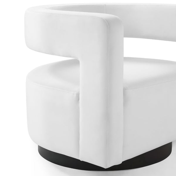 Modway Furniture Spin Cutaway Performance Velvet Swivel Armchair by Modway - Vintage Glamour Meets Everyday Comfort White EEI-3947-WHI