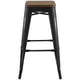 Modway Furniture Promenade Bar Stool Set of 2 Black 17.5 x 35 x 30