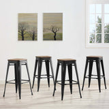 Modway Furniture Promenade Black Bar Stool Set EEI-3957-BLK