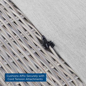 Modway Furniture Conway Sunbrella® Outdoor Loveseat – Stylish, Durable Wicker Rattan Seating for Patios and Balconies Light Gray Gray EEI-3973-LGR-GRY