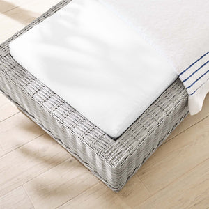 Modway Furniture Conway Sunbrella® Outdoor Chaise Lounge – Durable Wicker Rattan, Adjustable Recline, Stylish Comfort EEI-3978-LGR-WHI