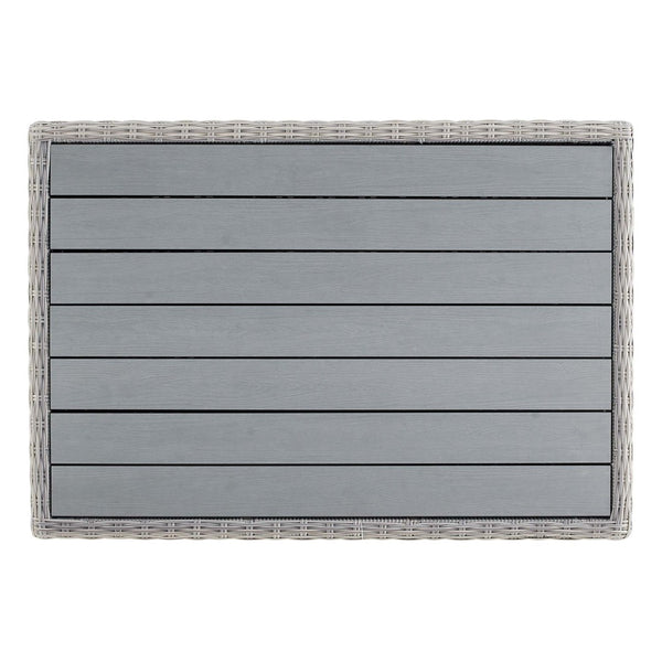 Modway Furniture Conway 32" Weather-Resistant Outdoor Coffee Table with Stylish Wicker Rattan - Light Gray Elegance EEI-3981-LGR