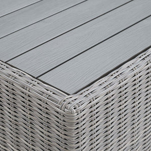 Modway Furniture Conway 32" Weather-Resistant Outdoor Coffee Table with Stylish Wicker Rattan - Light Gray Elegance EEI-3981-LGR