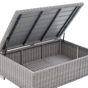 Modway Furniture Conway 45" Light Gray Wicker Rattan Coffee Table - Modern Outdoor Style for Patios & Balconies EEI-3982-LGR