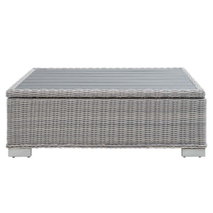 Modway Furniture Conway 45" Light Gray Wicker Rattan Coffee Table - Modern Outdoor Style for Patios & Balconies EEI-3982-LGR
