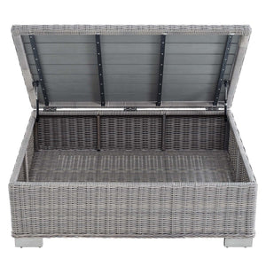 Modway Furniture Conway 45" Light Gray Wicker Rattan Coffee Table - Modern Outdoor Style for Patios & Balconies EEI-3982-LGR