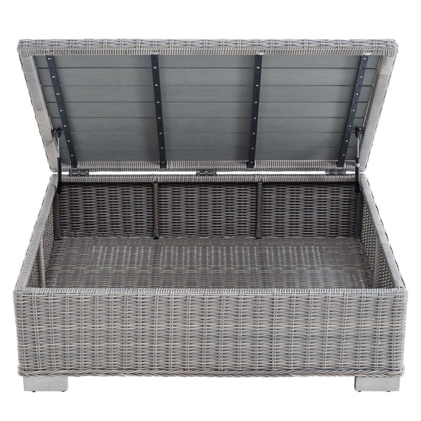 Modway Furniture Conway 45" Light Gray Wicker Rattan Coffee Table - Modern Outdoor Style for Patios & Balconies EEI-3982-LGR