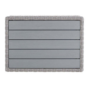 Modway Furniture Conway 45" Light Gray Wicker Rattan Coffee Table - Modern Outdoor Style for Patios & Balconies EEI-3982-LGR