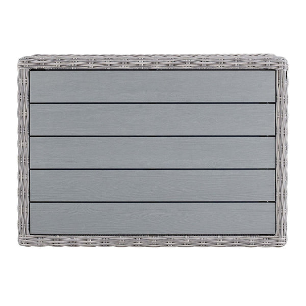 Modway Furniture Conway 45" Light Gray Wicker Rattan Coffee Table - Modern Outdoor Style for Patios & Balconies EEI-3982-LGR