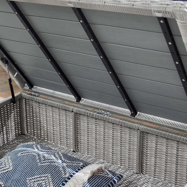 Modway Furniture Conway 45" Light Gray Wicker Rattan Coffee Table - Modern Outdoor Style for Patios & Balconies EEI-3982-LGR