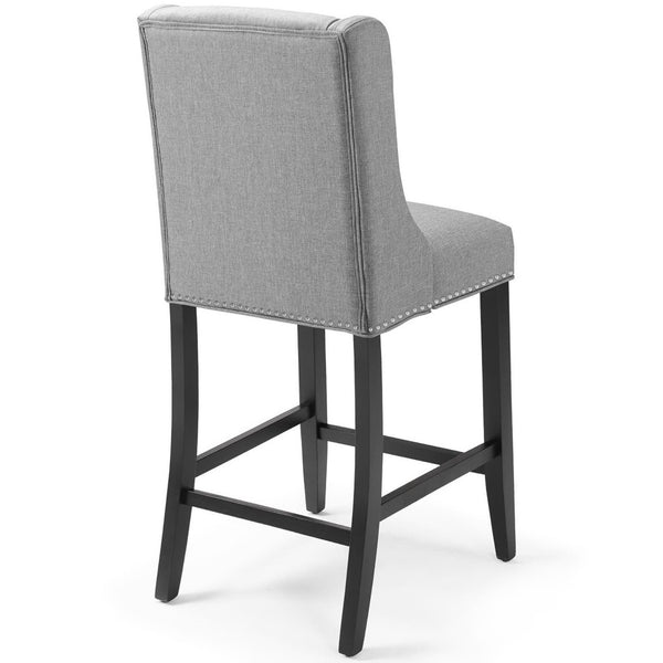 Modway Furniture Baron Upholstered Fabric Counter Stools Set of 2 – Elegant Design, Durable Comfort, Timeless Style Light Gray EEI-4016-LGR