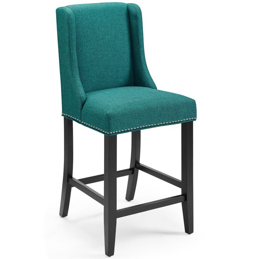 Modway Furniture Baron Upholstered Fabric Counter Stools Set of 2 – Elegant Design, Durable Comfort, Timeless Style Teal EEI-4016-TEA