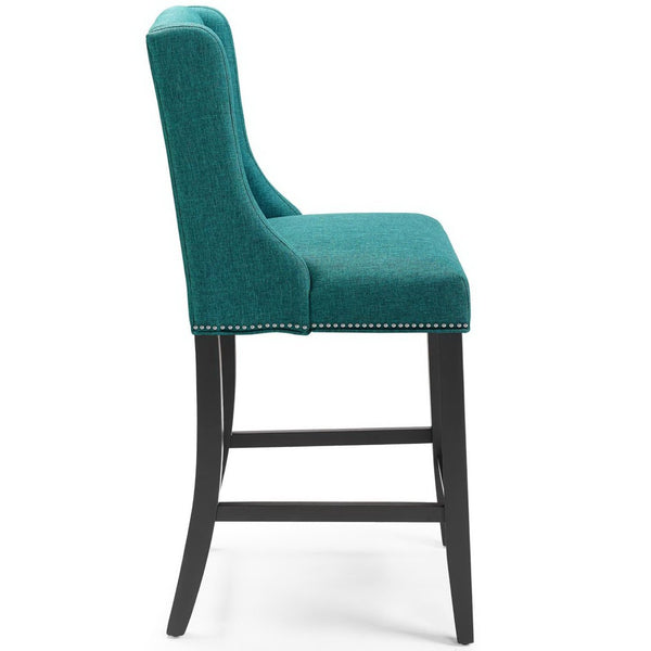 Modway Furniture Baron Upholstered Fabric Counter Stools Set of 2 – Elegant Design, Durable Comfort, Timeless Style Teal EEI-4016-TEA