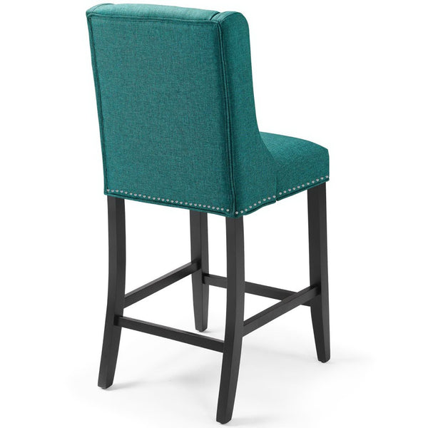 Modway Furniture Baron Upholstered Fabric Counter Stools Set of 2 – Elegant Design, Durable Comfort, Timeless Style Teal EEI-4016-TEA