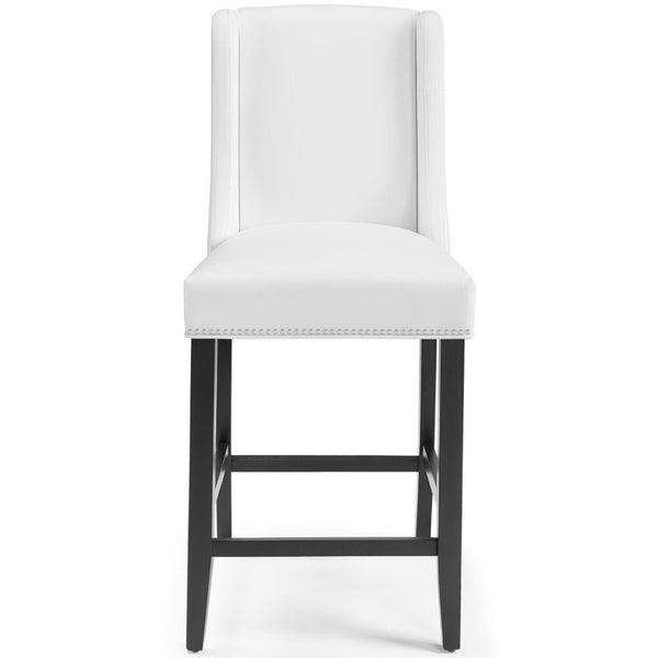 Modway Furniture Baron Faux Leather Counter Stool Set of 2 - Elegant, Durable & Comfortable for Stylish Dining Areas EEI-4017-WHI