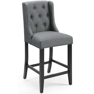 Modway Furniture Baronet Tufted Fabric Counter Bar Stool Set of 2 - Stylish Comfort for Modern Dining Spaces Gray EEI-4020-GRY