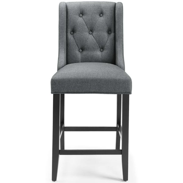 Modway Furniture Baronet Tufted Fabric Counter Bar Stool Set of 2 - Stylish Comfort for Modern Dining Spaces Gray EEI-4020-GRY