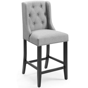 Modway Furniture Baronet Tufted Fabric Counter Bar Stool Set of 2 - Stylish Comfort for Modern Dining Spaces Light Gray EEI-4020-LGR